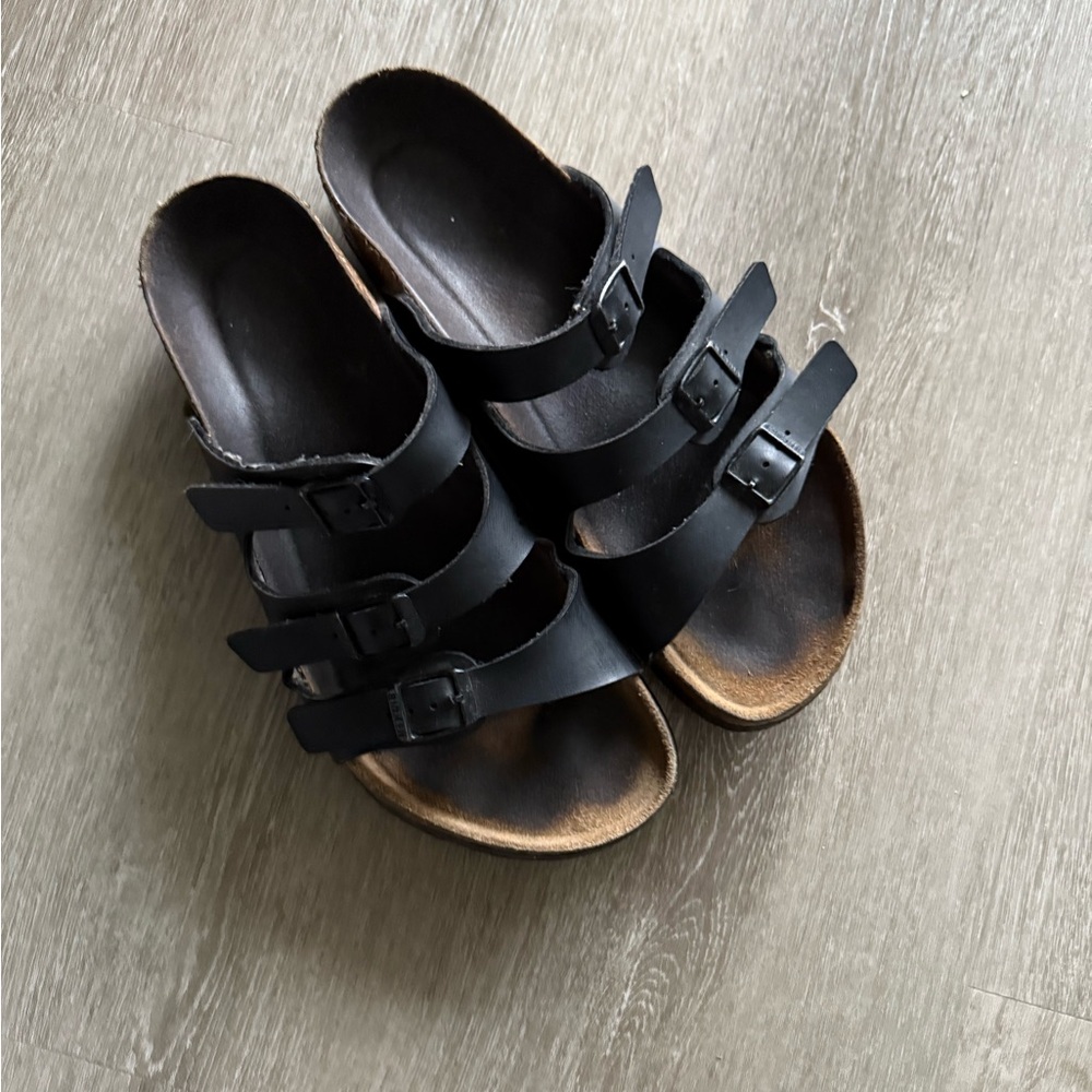 Black Triple Strap Birkenstock Sandals